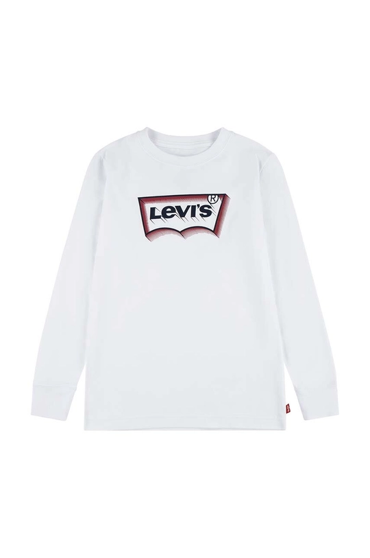 Παιδικό βαμβακερό μακρυμάνικο Levi's βαμβάκι λευκό 9EJ268