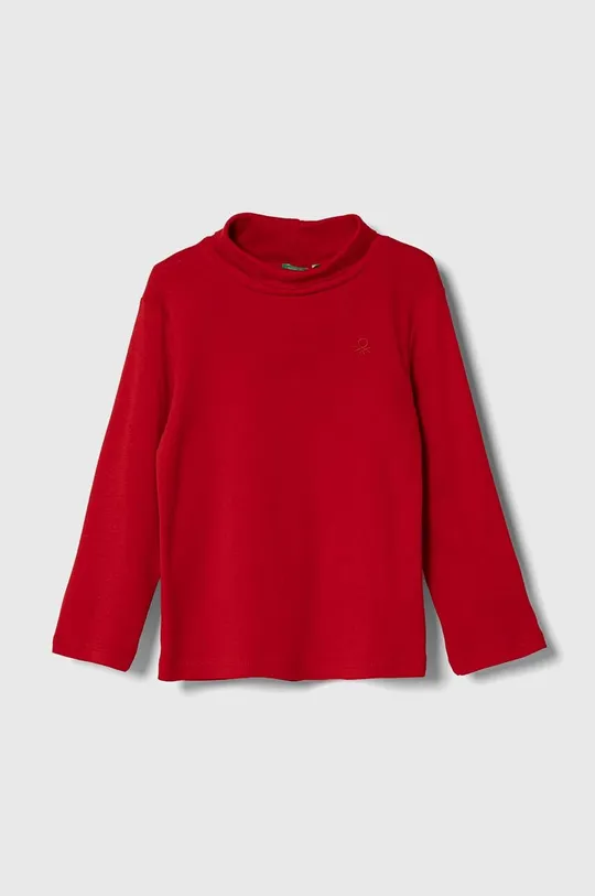 rdeča Otroška bombažna majica z dolgimi rokavi United Colors of Benetton Otroški