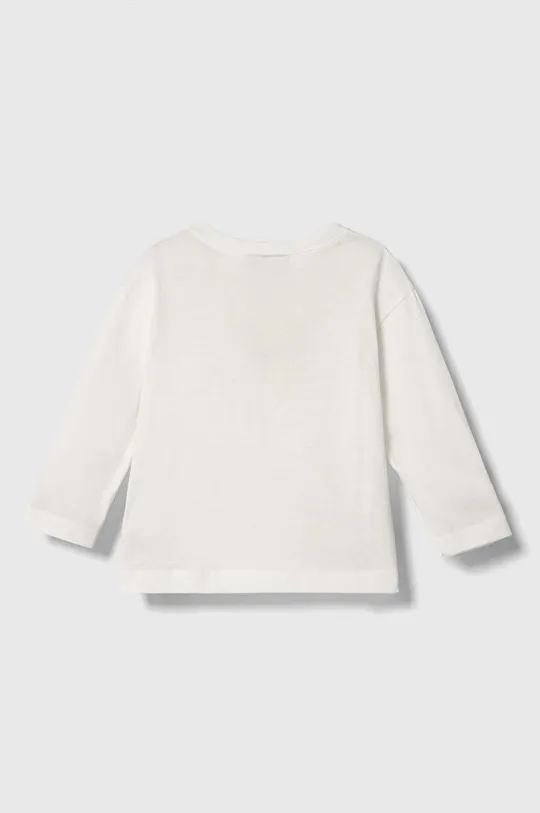 Βαμβακερή μπλούζα με μακριά μανίκια United Colors of Benetton x Pokemon λευκό