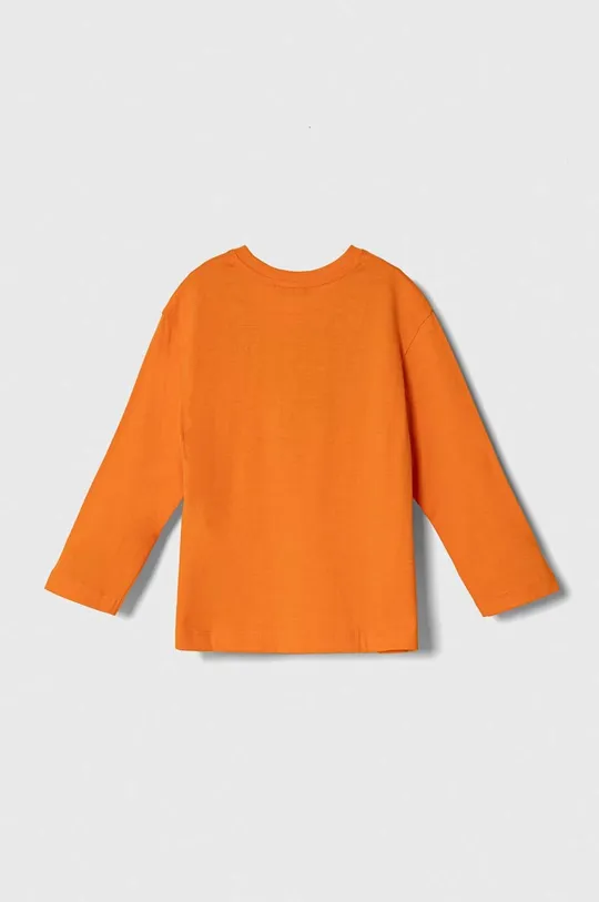 Detská bavlnená košeľa s dlhým rukávom United Colors of Benetton oranžová