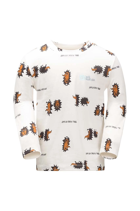 beżowy Jack Wolfskin longsleeve dziecięcy GLEEL PRINT Dziecięcy