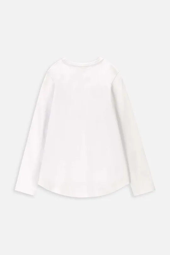 Otroška bombažna majica z dolgimi rokavi Coccodrillo bela