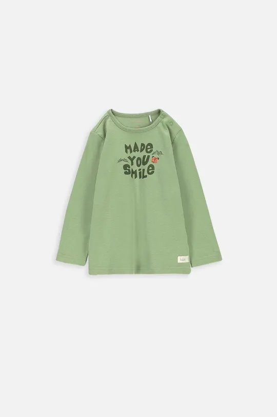 zelená Detské bavlnené tričko s dlhým rukávom Coccodrillo Detský