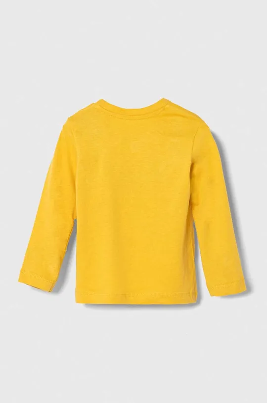 Detské bavlnené tričko s dlhým rukávom zippy žltá