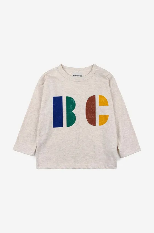 béžová Detské bavlnené tričko s dlhým rukávom Bobo Choses Detský