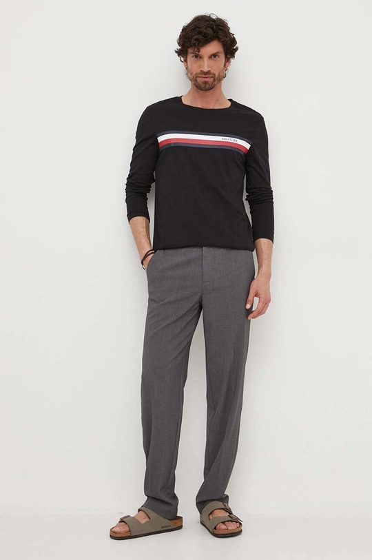 Tommy Hilfiger longsleeve bawełniany czarny