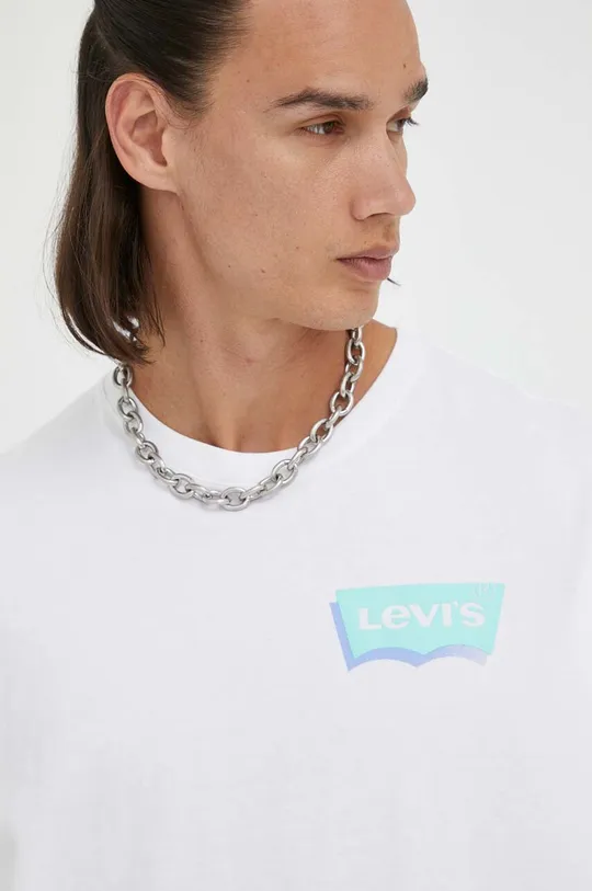 λευκό Βαμβακερή μπλούζα με μακριά μανίκια Levi's