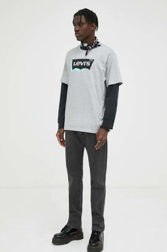 Levi's longsleeve bawełniany szary