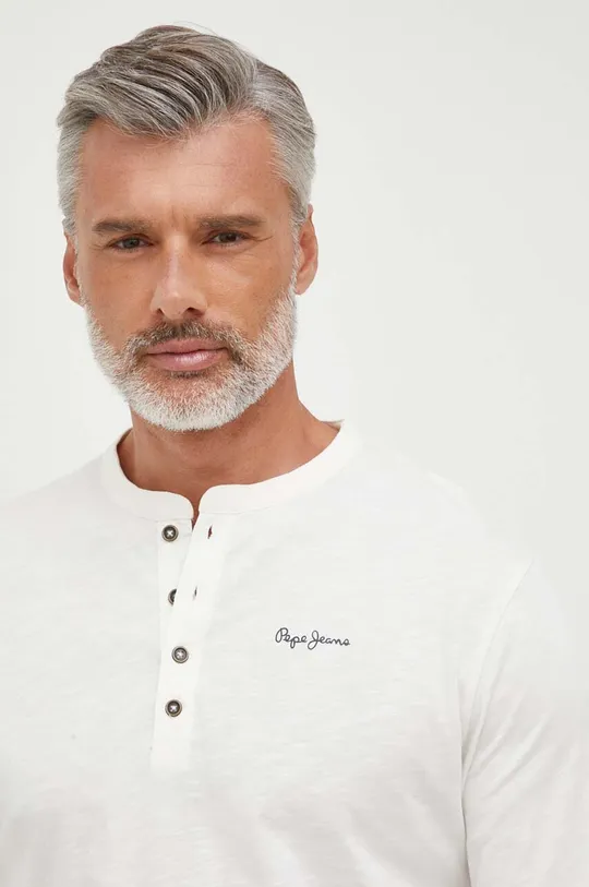 λευκό Βαμβακερή μπλούζα με μακριά μανίκια Pepe Jeans Wiltshire