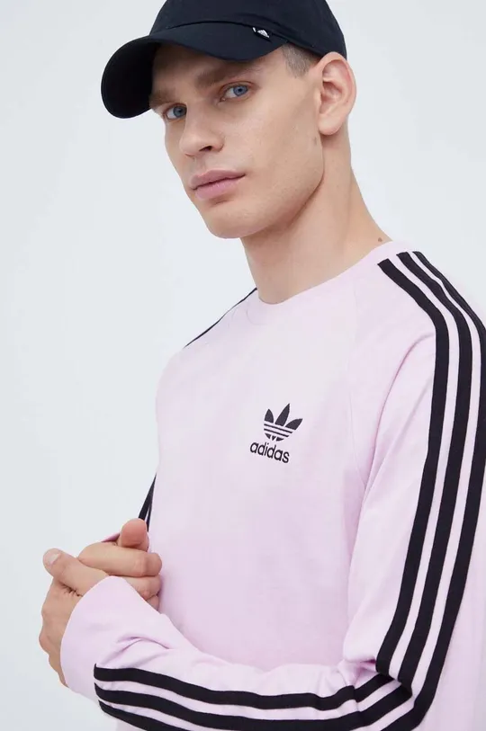 ροζ Βαμβακερή μπλούζα με μακριά μανίκια adidas Originals Ανδρικά