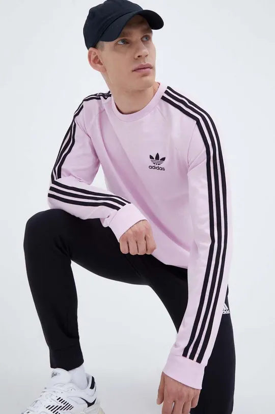 ροζ Βαμβακερή μπλούζα με μακριά μανίκια adidas Originals