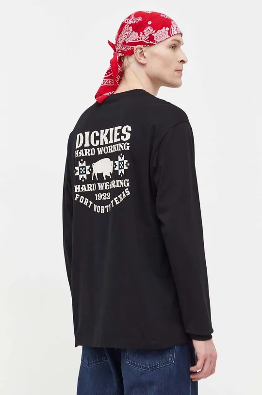 μαύρο Βαμβακερή μπλούζα με μακριά μανίκια Dickies Ανδρικά
