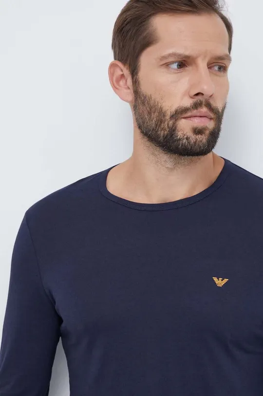 mornarsko plava Homewear pamučna majica dugih rukava Emporio Armani Underwear Muški