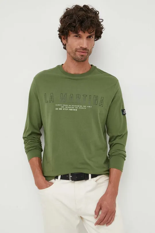 πράσινο Βαμβακερή μπλούζα με μακριά μανίκια La Martina