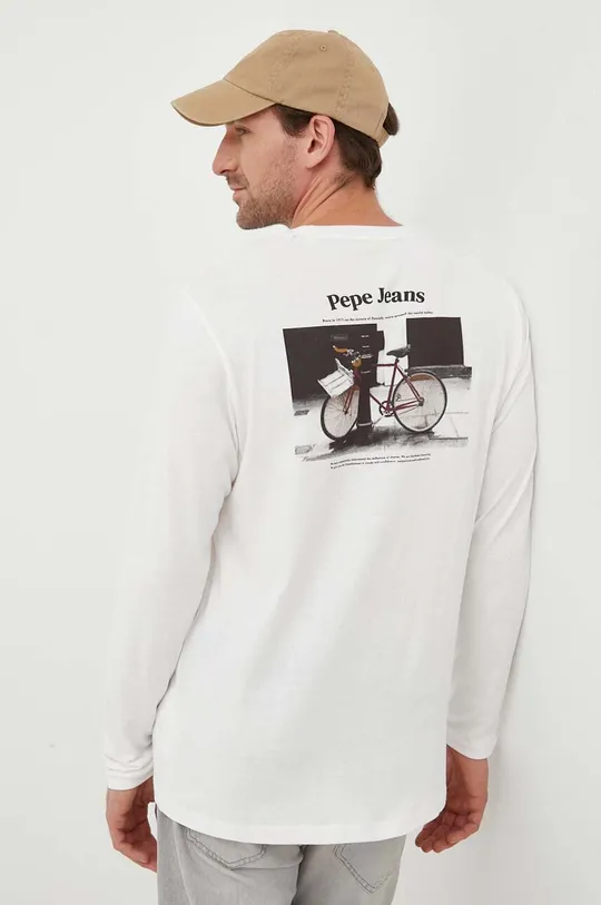 béžová Bavlnené tričko s dlhým rukávom Pepe Jeans Kenzie Pánsky