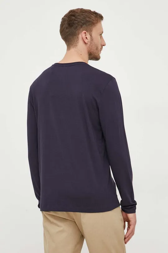 Bavlnené tričko s dlhým rukávom Gant tmavomodrá