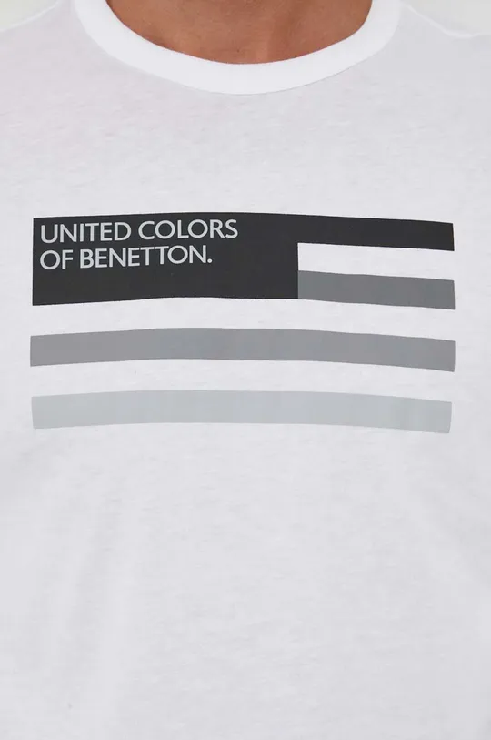 Βαμβακερή μπλούζα με μακριά μανίκια United Colors of Benetton Ανδρικά