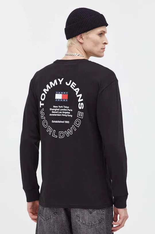 Βαμβακερή μπλούζα με μακριά μανίκια Tommy Jeans 100% Βαμβάκι