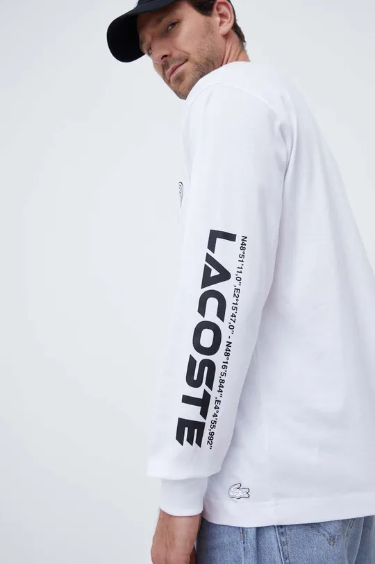 Bavlnené tričko s dlhým rukávom Lacoste 100 % Bavlna