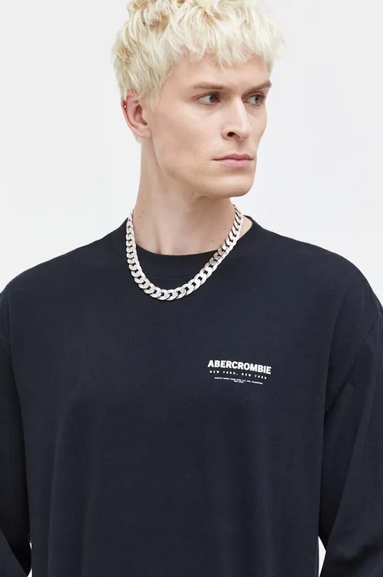 Bavlnené tričko s dlhým rukávom Abercrombie & Fitch Pánsky