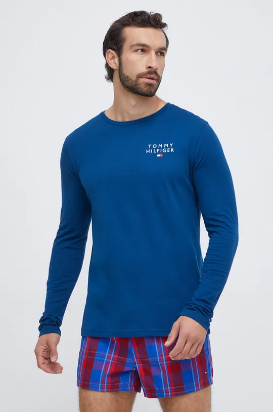 plava Homewear pamučna majica dugih rukava Tommy Hilfiger Muški