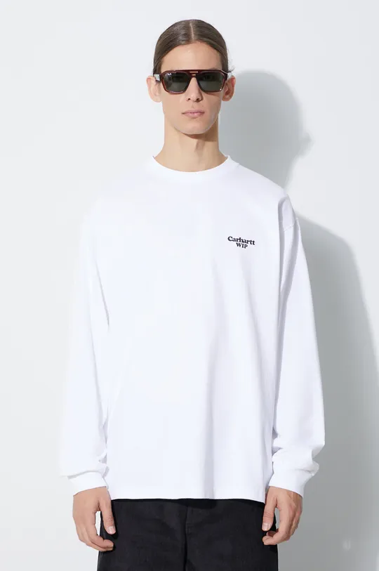 biały Carhartt WIP longsleeve bawełniany L/S Paisley T-Shirt Męski