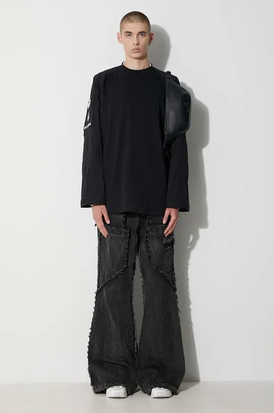 Βαμβακερή μπλούζα με μακριά μανίκια 032C μαύρο