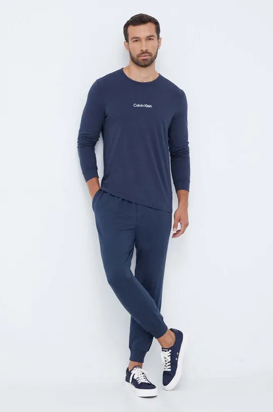 mornarsko modra Majica z dolgimi rokavi lounge Calvin Klein Underwear Moški