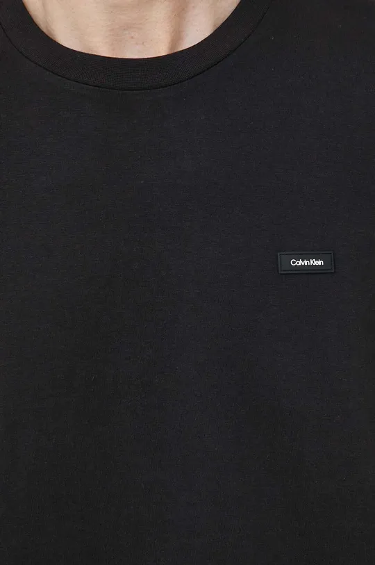 чёрный Хлопковый лонгслив Calvin Klein