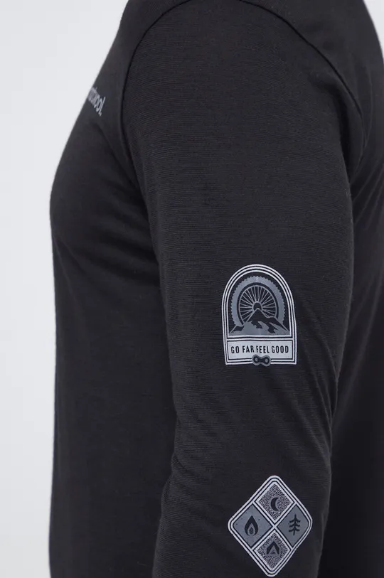 čierna Športové tričko s dlhým rukávom Smartwool Outdoor Patch Graphic