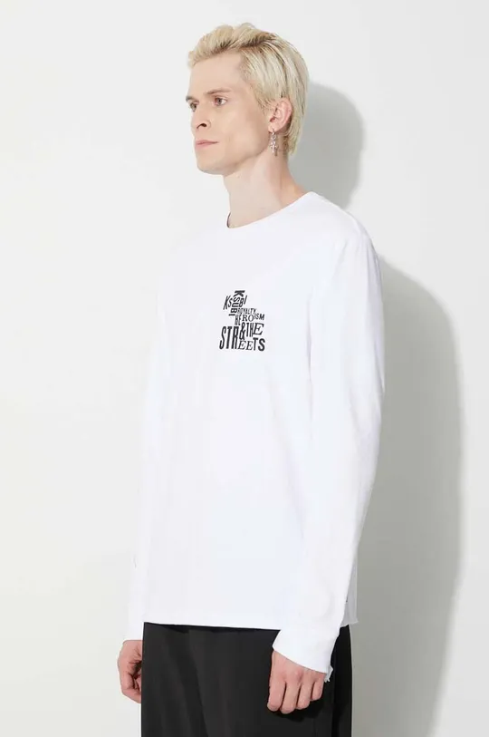 white KSUBI cotton longsleeve top