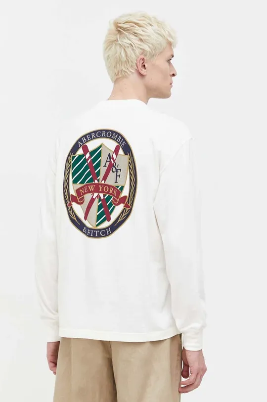 beżowy Abercrombie & Fitch longsleeve bawełniany