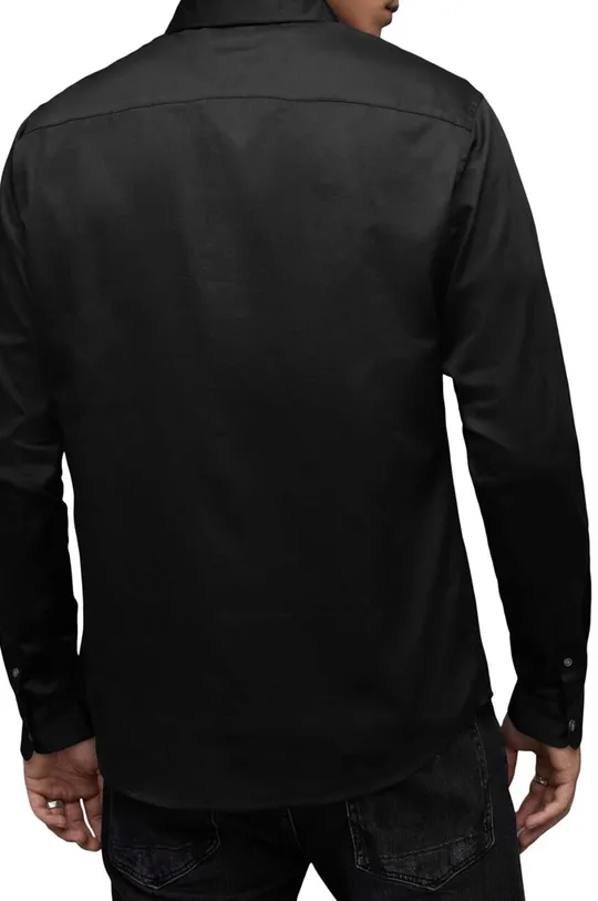 Βαμβακερό πουκάμισο AllSaints Simmons μαύρο