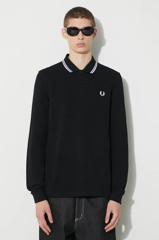 black Fred Perry cotton longsleeve top Men’s