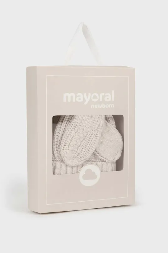 μπεζ Παιδικός σκούφος και γάντια Mayoral Newborn