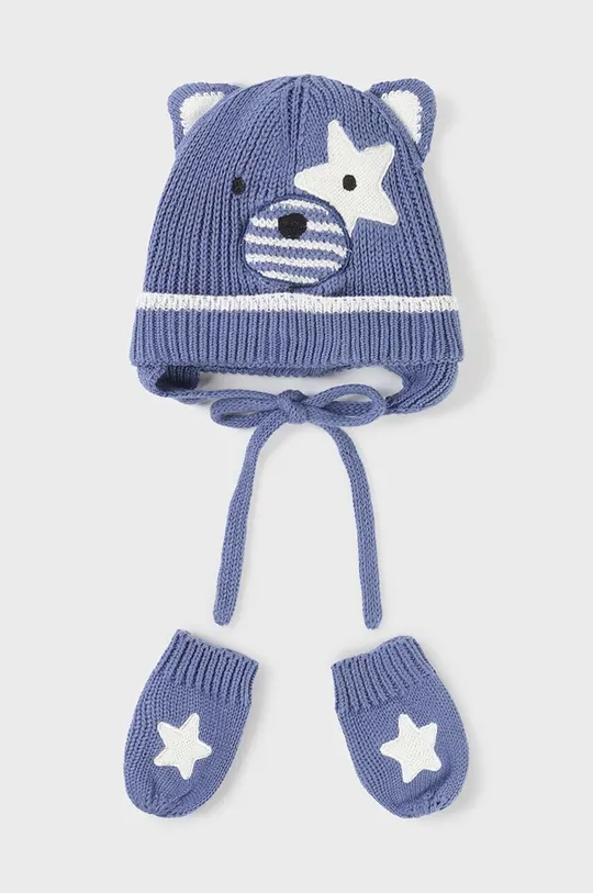 темно-синій Дитяча шапка і рукавички Mayoral Newborn Gift box Для хлопчиків