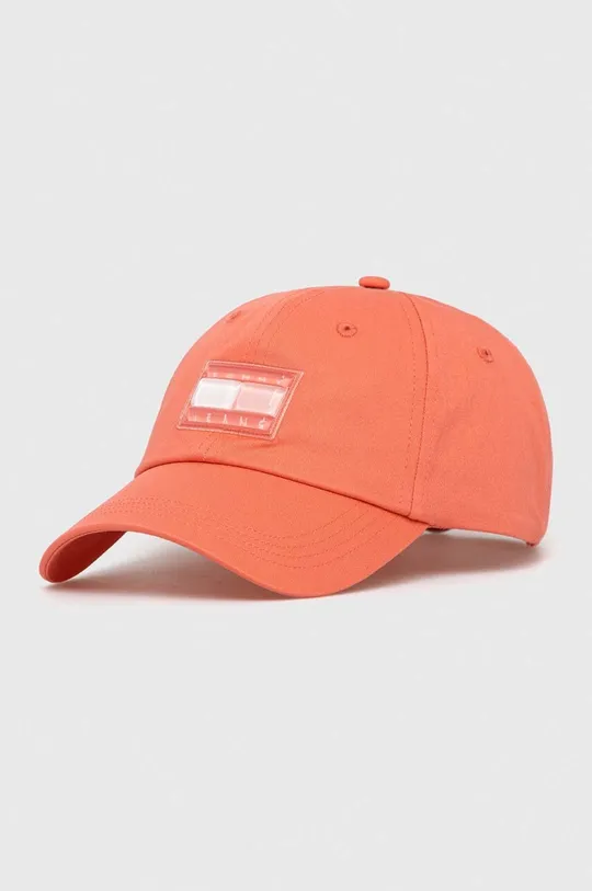 πορτοκαλί Βαμβακερό καπέλο του μπέιζμπολ Tommy Jeans Γυναικεία