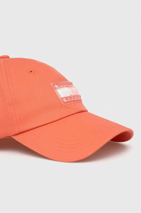 Βαμβακερό καπέλο του μπέιζμπολ Tommy Jeans πορτοκαλί