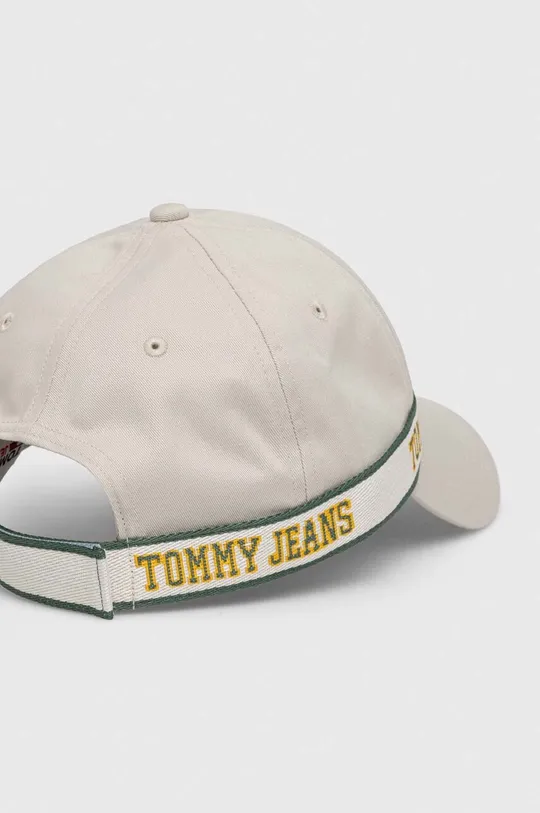 Bombažna bejzbolska kapa Tommy Jeans bež