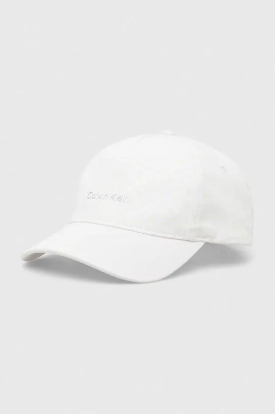 λευκό Βαμβακερό καπέλο του μπέιζμπολ Calvin Klein Γυναικεία