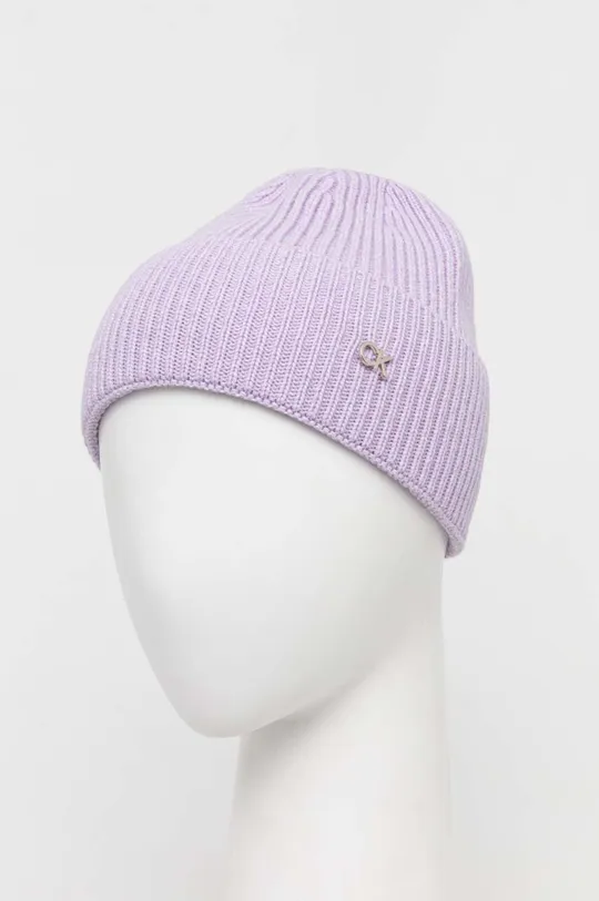 Calvin Klein berretto in misto lana violetto