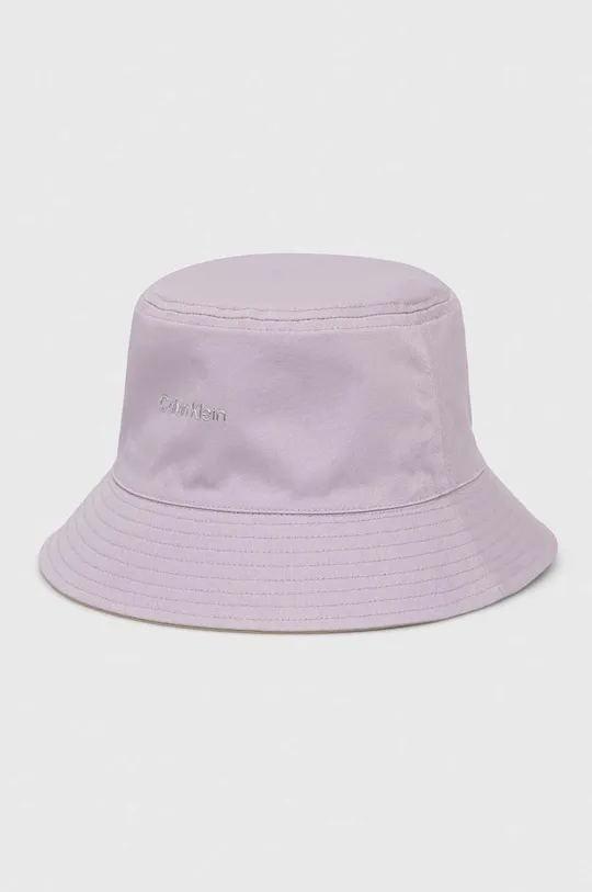 Obojstranný bavlnený klobúk Calvin Klein béžová
