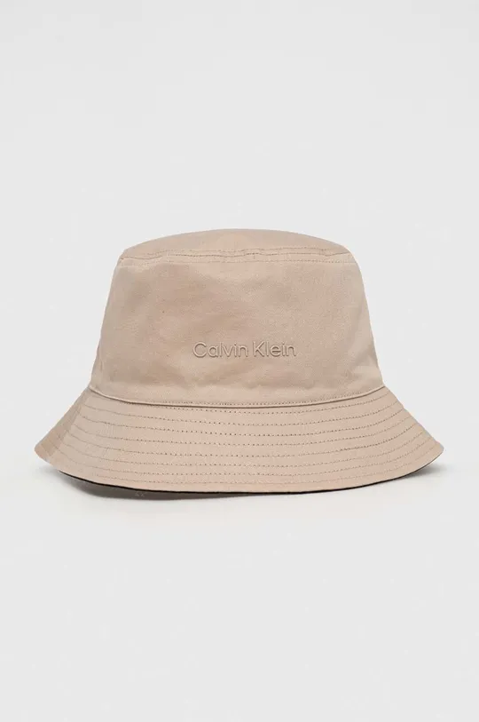 μπεζ Αναστρέψιμο βαμβακερό καπέλο Calvin Klein Γυναικεία