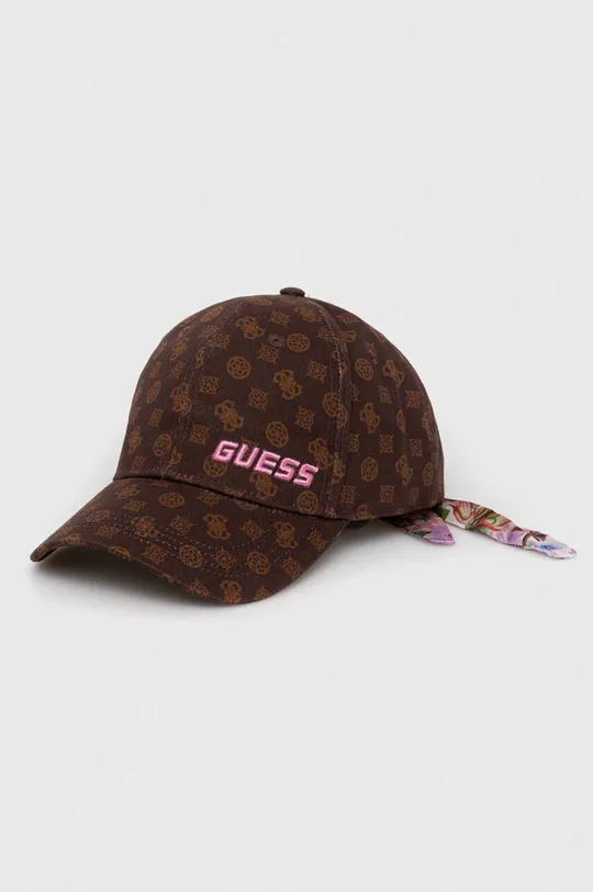 καφέ Βαμβακερό καπέλο του μπέιζμπολ Guess Γυναικεία