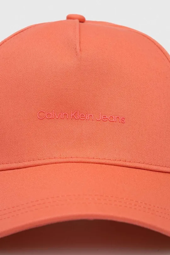 Pamučna kapa sa šiltom Calvin Klein Jeans narančasta