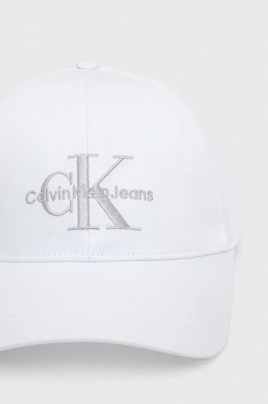 Calvin Klein Jeans berretto da baseball in cotone bianco