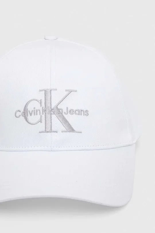 Calvin Klein Jeans czapka z daszkiem bawełniana biały