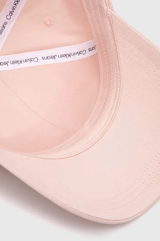 ροζ Βαμβακερό καπέλο του μπέιζμπολ Calvin Klein Jeans