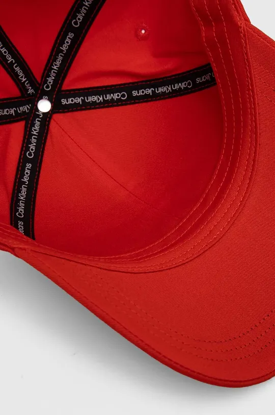κόκκινο Βαμβακερό καπέλο του μπέιζμπολ Calvin Klein Jeans
