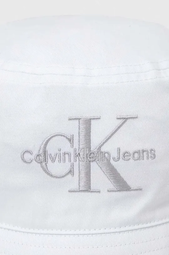 Βαμβακερό καπέλο Calvin Klein Jeans λευκό